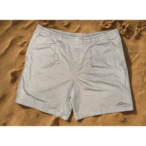 Quiksilver Vintage Y2K Mens Grey Baggy Knee Length Drawstring Shorts Size Large